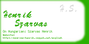 henrik szarvas business card